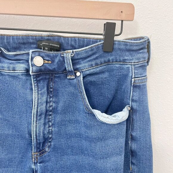 Universal Standard Etta High Rise Straight Leg Jeans 28 Inch Aged Indigo Size 10 - Picture 6 of 9